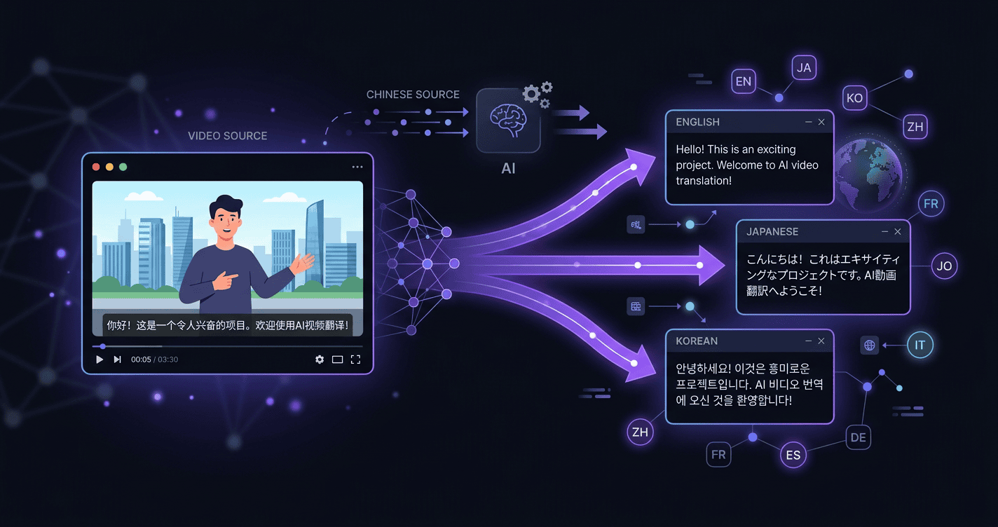 AI视频多语言翻译教程
