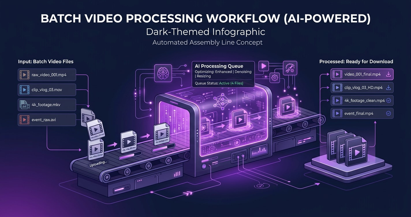 批量去字幕工作流程示意图